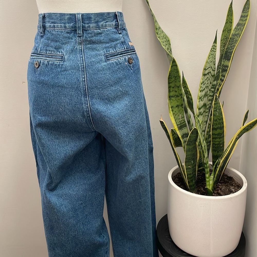 Wide Leg Denim Pants in Blue - Picture 3 of 5